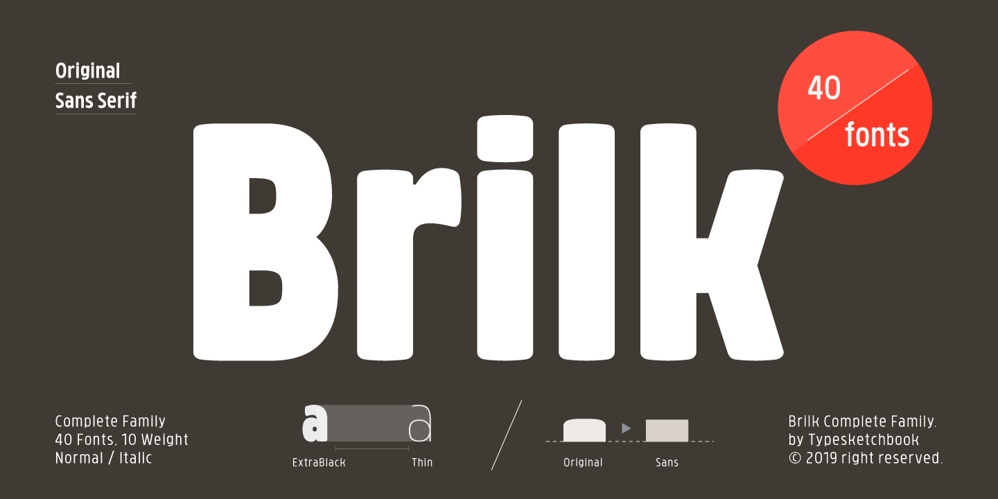 Beispiel einer Brilk Black-Schriftart